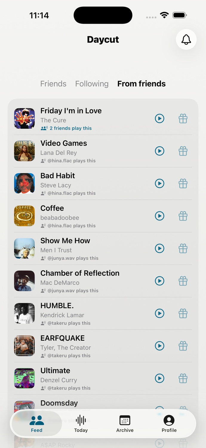 From friends: tracks your circle plays that you have not heard yet